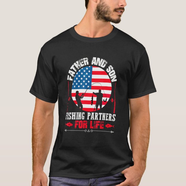 Fiskepartner i far och Son för livet T Shirt (Framsida)