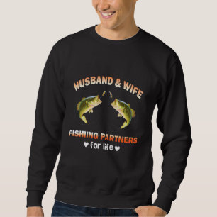 Fiskepartner i make och maka för livet lång ärmad tröja