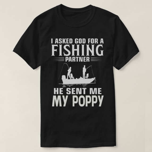 Fiskepartner som han skickade min POPPY T Shirt (Design framsida)