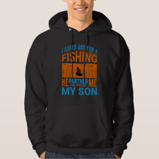 Fiskepartners design för far och son hoodie
