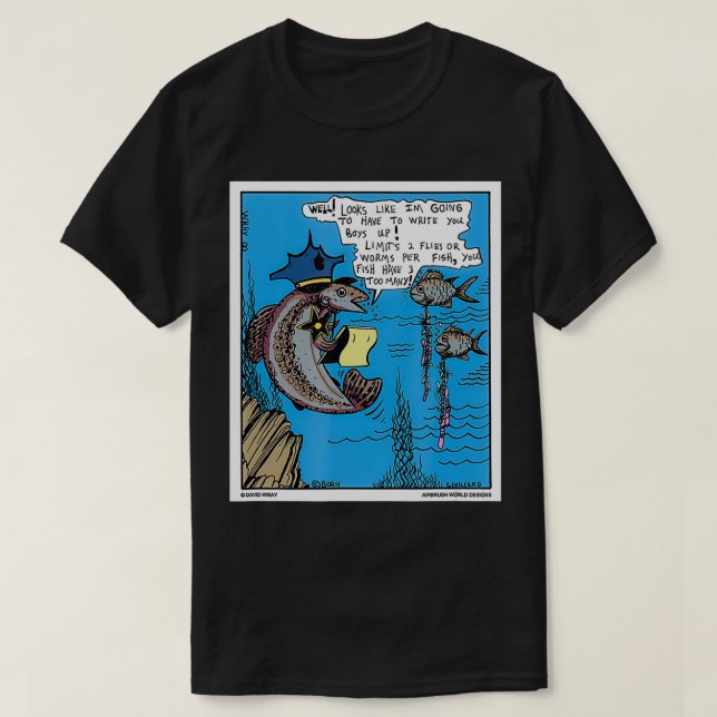 Fiskepoliser - Novelty Gift T Shirt (Design framsida)