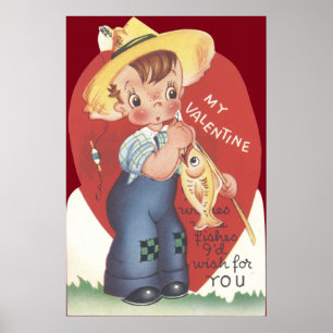 Fiskepool Fish Land Boy Valentine Poster