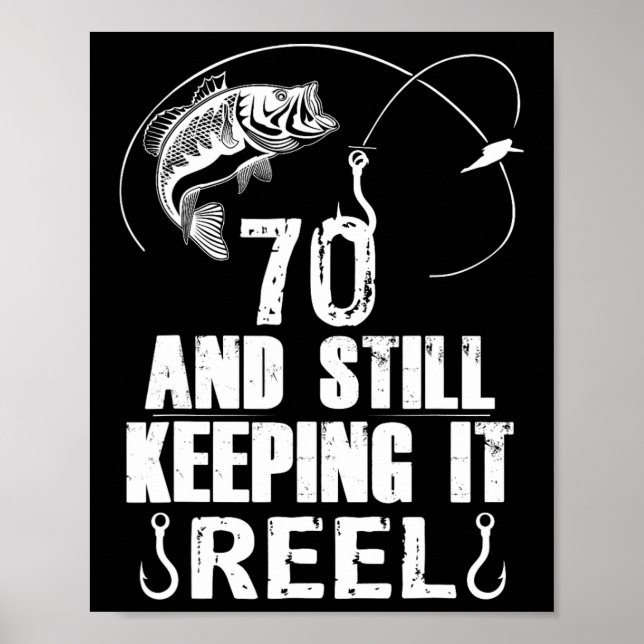 Fiskepresent till 70-årsdag Fiskare som är 70 år Poster (Framsidan)