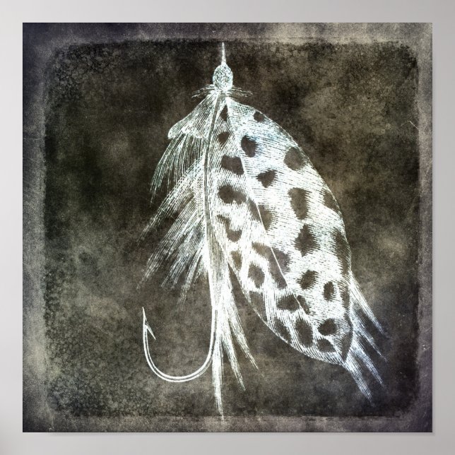 Fiskerätt - Flygfiske Angling Fish Krok Poster (Framsidan)