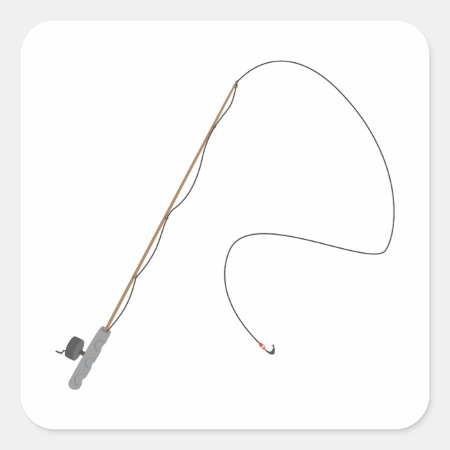 Fiskeredskap Fyrkantigt Klistermärke (Framsida)