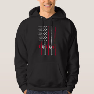 Fiskeredskap med amerikanska Flagga Fiskare 4:e av Hoodie
