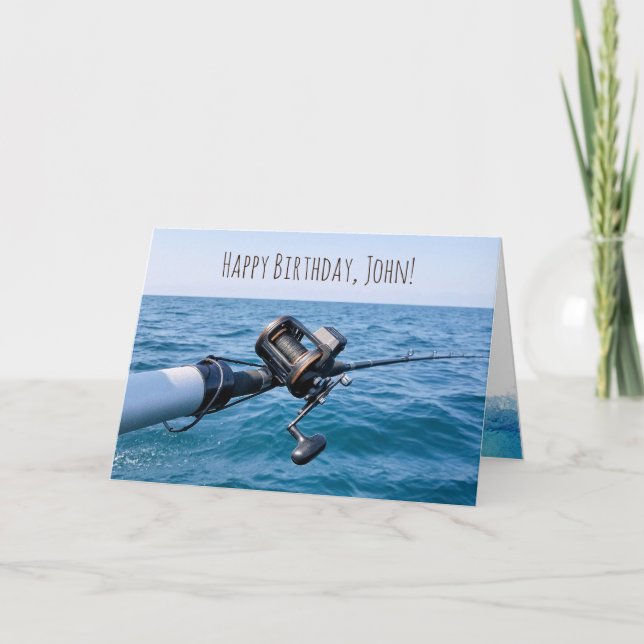 Fiskeredskap över Vatten-födelsedag Kort (Framsida)