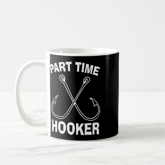 Fiskeredskap Rolig Deltid Vintage Present T-Shirt  Kaffemugg (Vänster)