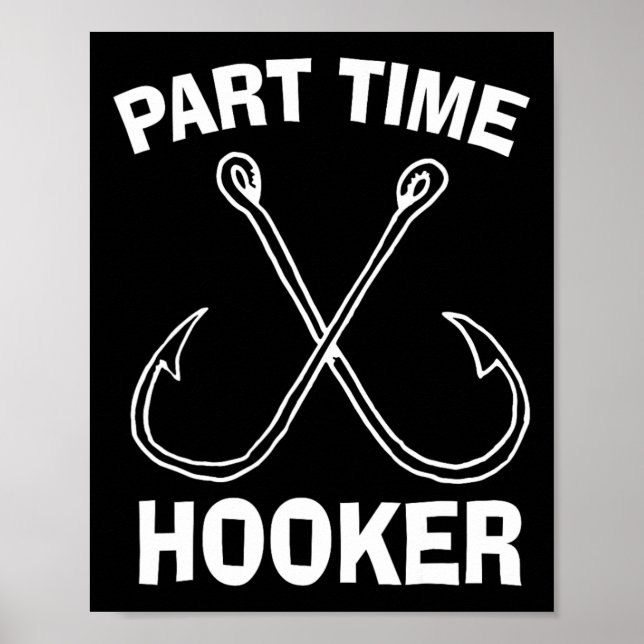 Fiskeredskap Rolig Deltid Vintage Present T-Shirt  Poster (Framsidan)