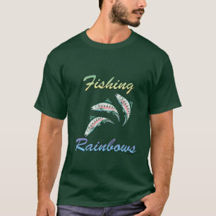 Fiskeregnbågar som fiskar regnbågeforellen tee shirt
