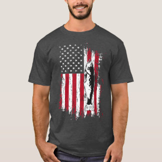 Fiskeriamerikanska Flagga Vintage USA:s fiskares g T Shirt