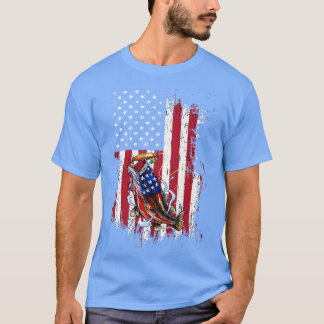 Fiskeriamerikanska Flagga Vintage USA:s fiskerigåv T Shirt