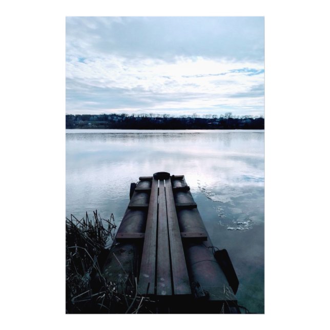 Fiskeribron över floden Dnieper med raser Fototryck (Framsidan)