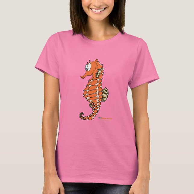 Fiskeridesign Sea Horse Front logotyp T shirt (Framsida)