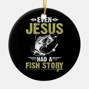 Fiskerigåvor till och med Jesus hade en fiskelär Julgransprydnad Keramik