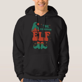 Fiskerman Elf-familjen som matchar julpjs Funny Hoodie