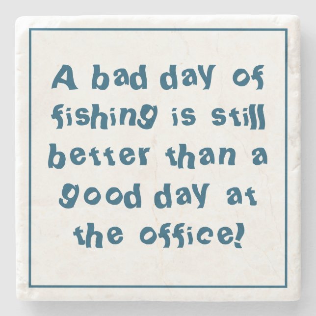 Fiskerman Gift med fiskekvoter Stenunderlägg (Framsidan)