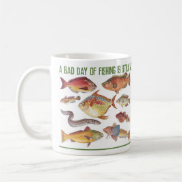 Fiskerman Gift med Vintage fiskillustrationer på Kaffemugg