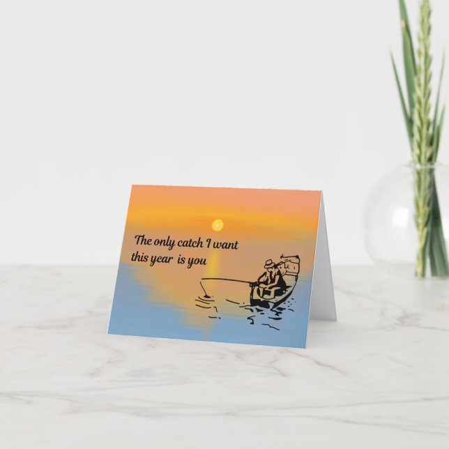 Fiskermannens Catch Valentine Day Card Helgkort (Framsida)