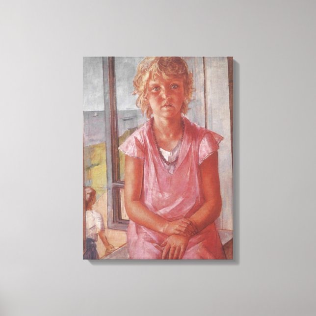Fiskermannens dotter (av Kuzma Petrov-Vodkin) Canvastryck (Framsida)