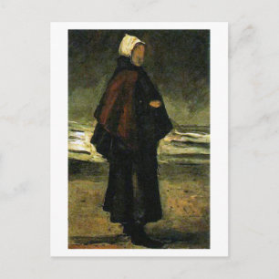 Fiskermannens fru på Beach, Vincent van Gogh Vykort
