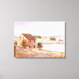 Fiskermannens House Watercolor-Kanvastryck Canvastryck