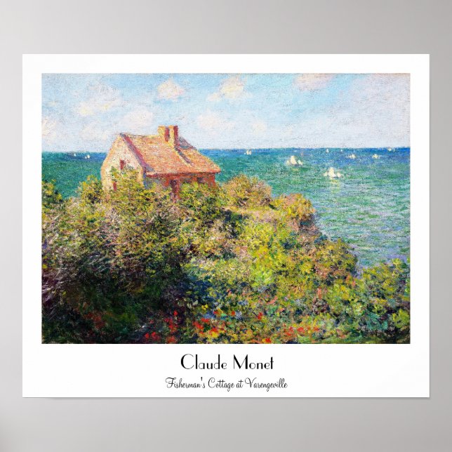 Fiskermannens stuga i Varengeville Claude Monet Poster (Framsidan)