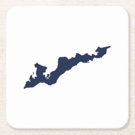 Fiskeröarnas Logotyp Pappra Underlägg - flottan Papper Kvadrat