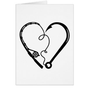 FISKEROD HEART KROK HÄLSNINGSKORT