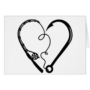 FISKEROD HEART KROK HÄLSNINGSKORT
