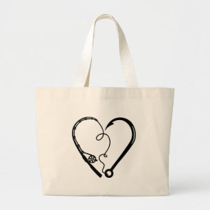 FISKEROD HEART KROK JUMBO TYGKASSE