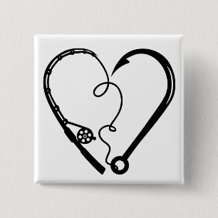 FISKEROD HEART KROK KNAPP
