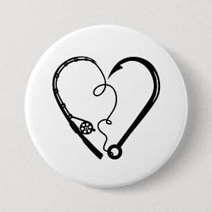 FISKEROD HEART KROK KNAPP