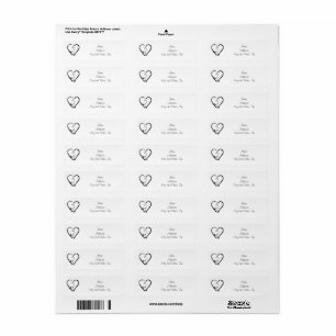 FISKEROD HEART KROK RETURADRESS ETIKETT