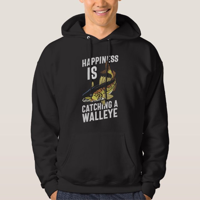 Fiskeröttigheten fångar upp ett Walleye Hoodie (Framsida)