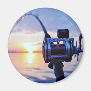Fiskerulle på solnedgången magnet