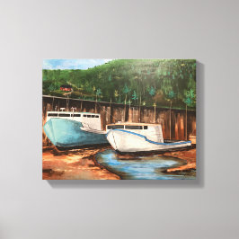 Fiskesamhälle akryllandskap canvastryck