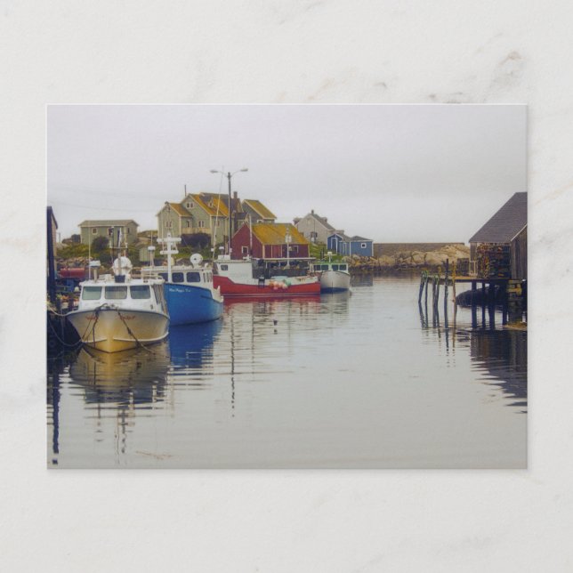 Fiskesamhället Nova Scotia Canada Art Vykort (Framsida)