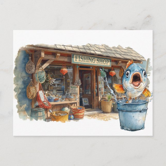 Fiskeshopping Vykort (Framsida)