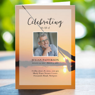 Fiskesolnedgång Foton Firande i livets begravning Program