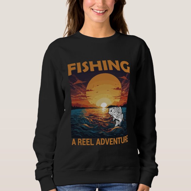 Fiskesolnedgångsrulle Äventyr Design T Shirt (Framsida)