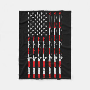 Fiskespö Amerikansk Usa Flagga Patriotiskt Fiskeg Fleecefilt