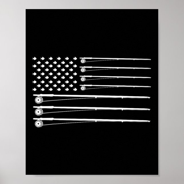 Fiskespö Fiske Amerikansk Flagga  Poster (Framsidan)