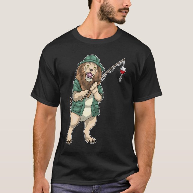 Fiskespö för Lion Angler Fiske T Shirt (Framsida)