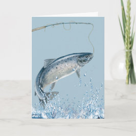 Fiskespö och fisk för pensionärer kort