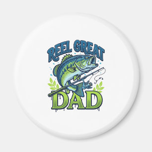 Fiskespö Super Pappa Abborre Fiske Vintage Vektor Magnet
