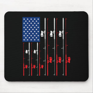 Fiskespö USA Flagga Tröja Söt Fisk Jakt Present Musmatta