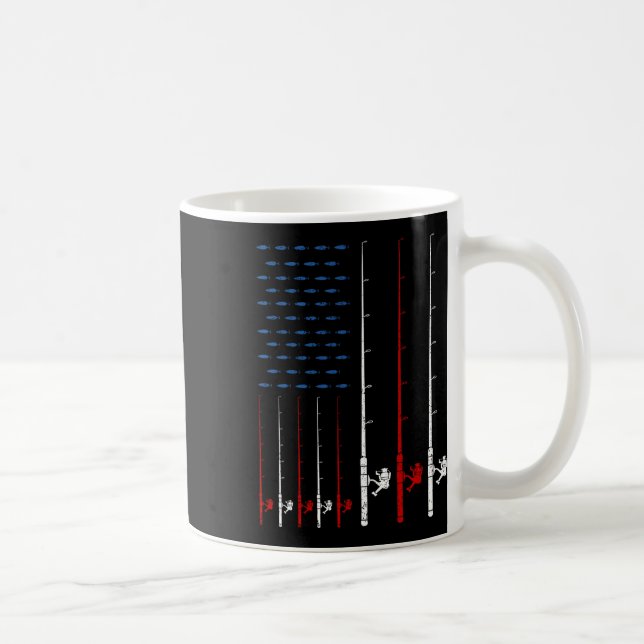 Fiskespön Amerikansk Flagga  Kaffemugg (Höger)