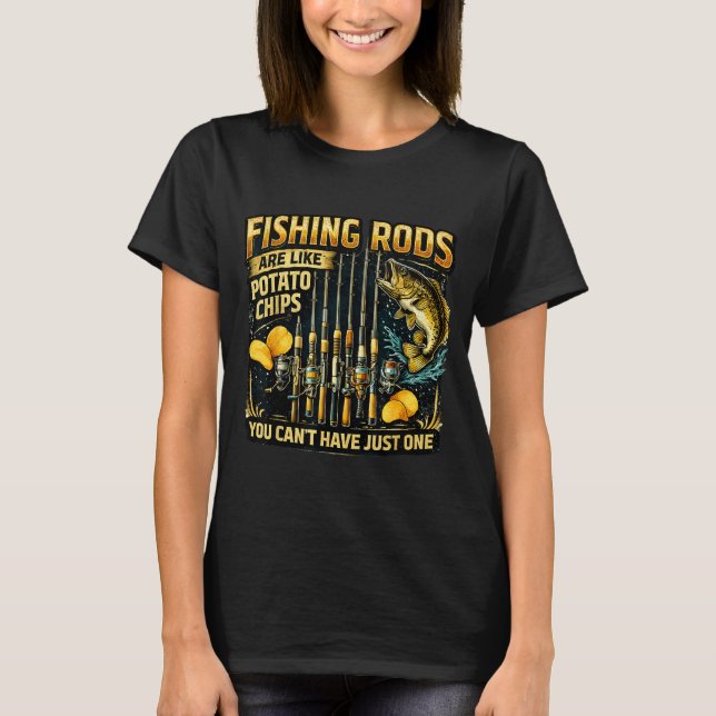Fiskespön är som potatischips kul fiske t shirt (Framsida)