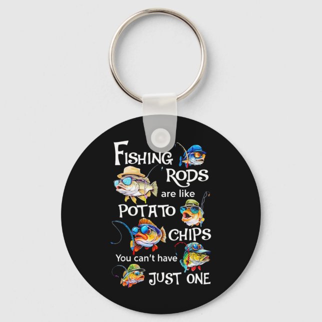Fiskespön är som potatischips Man kan inte ha  Nyckelring (Framsida)